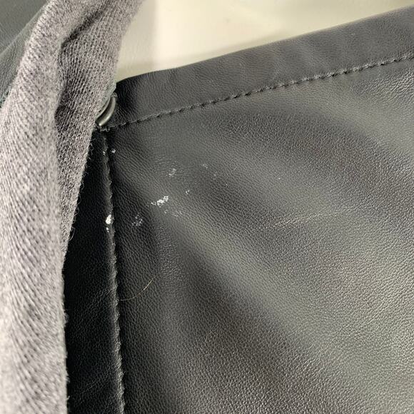 AKRIS Size 4 Black Wool Lambskin Leather Snaps Jacket - Picture 6 of 11